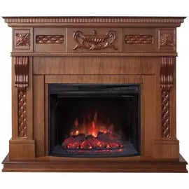 Электрокамин с широким очагом 2D Real-Flame