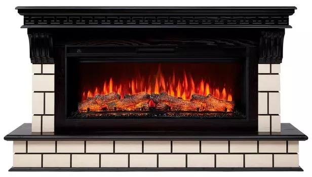 Электрокамин с широким очагом 2D Real-Flame