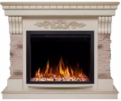 Электрокамин с широким очагом 2D Real-Flame