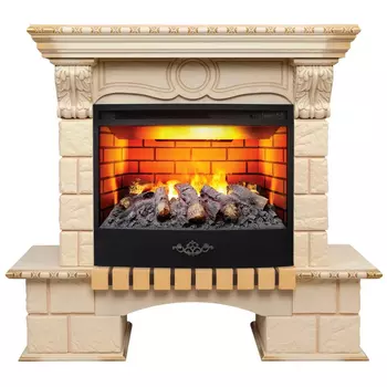 Электрокамин с широким очагом 2D Real-Flame