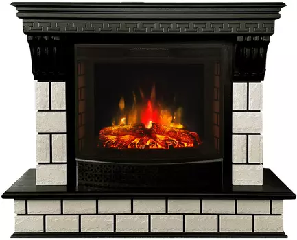 Электрокамин с широким очагом 2D Real-Flame