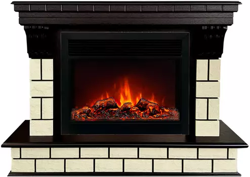 Электрокамин с широким очагом 2D Real-Flame