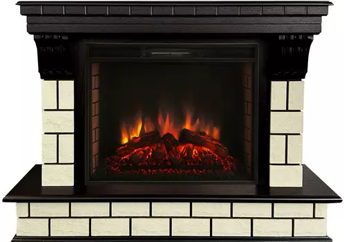 Электрокамин с широким очагом 2D Real-Flame