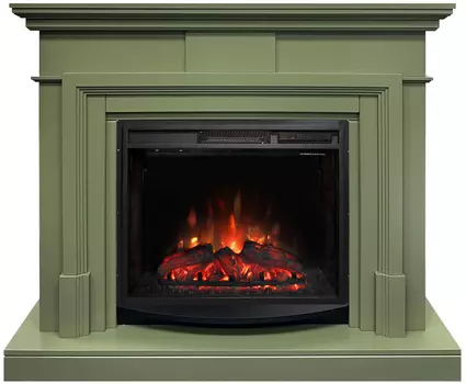 Электрокамин с широким очагом 2D Real-Flame