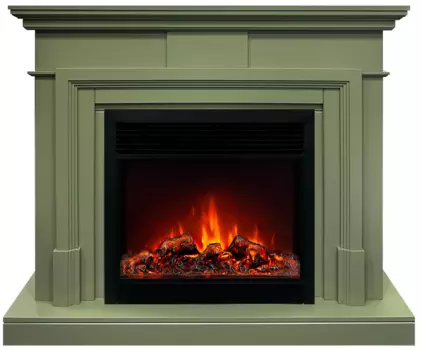 Электрокамин с широким очагом 2D Real-Flame