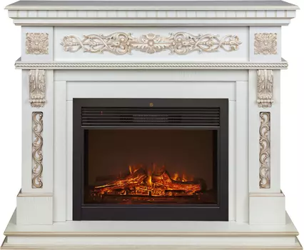 Электрокамин с широким очагом 2D Real-Flame