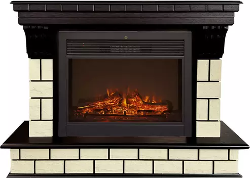 Электрокамин с широким очагом 2D Real-Flame