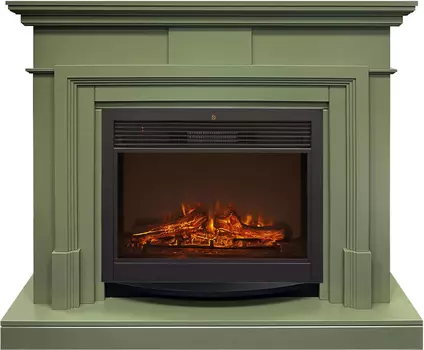 Электрокамин с широким очагом 2D Real-Flame