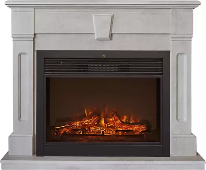 Электрокамин с широким очагом 2D Real-Flame