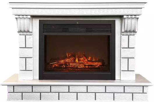 Электрокамин с широким очагом 2D Real-Flame