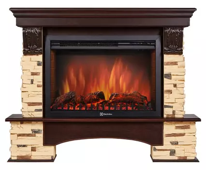 Электрокамин с широким очагом 3D Electrolux