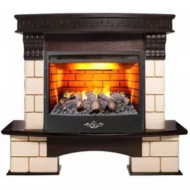 Электрокамин с широким очагом 3D Real-Flame