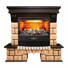 Электрокамин с широким очагом 3D Real-Flame