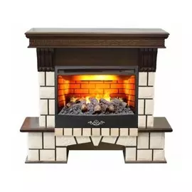 Электрокамин с широким очагом 3D Real-Flame