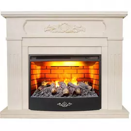 Электрокамин с широким очагом 3D Real-Flame