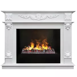 Электрокамин с широким очагом 3D Real-Flame