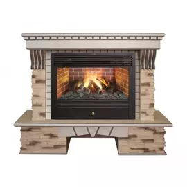 Электрокамин с широким очагом 3D Real-Flame