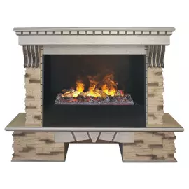 Электрокамин с широким очагом 3D Real-Flame