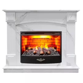 Электрокамин с широким очагом 3D Real-Flame