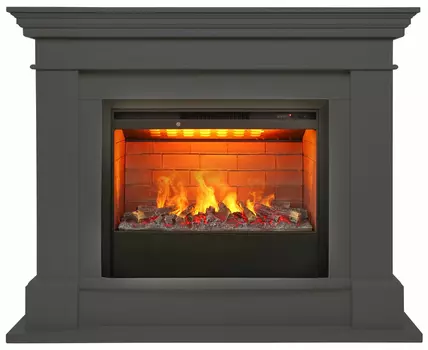 Электрокамин с широким очагом 3D Real-Flame