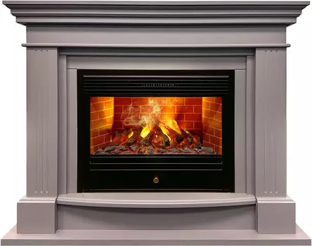 Электрокамин с широким очагом 3D Real-Flame