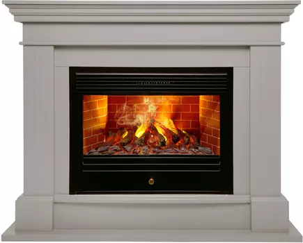 Электрокамин с широким очагом 3D Real-Flame