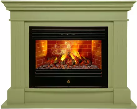 Электрокамин с широким очагом 3D Real-Flame