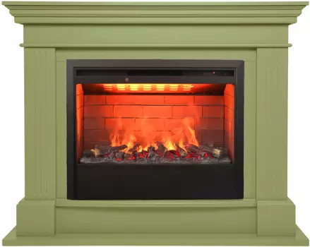 Электрокамин с широким очагом 3D Real-Flame