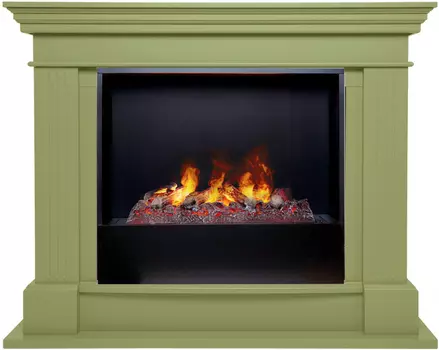 Электрокамин с широким очагом 3D Real-Flame