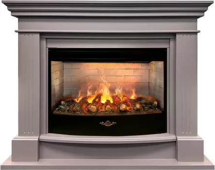 Электрокамин с широким очагом 3D Real-Flame