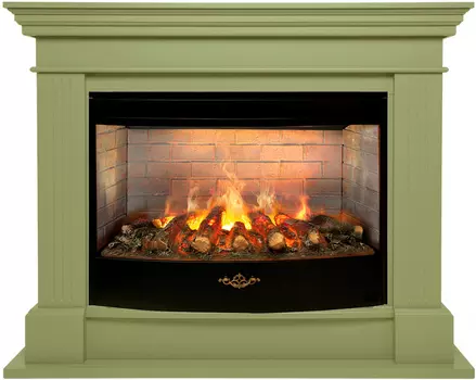 Электрокамин с широким очагом 3D Real-Flame