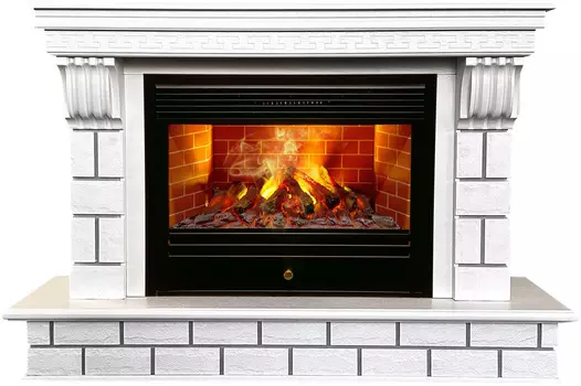 Электрокамин с широким очагом 3D Real-Flame