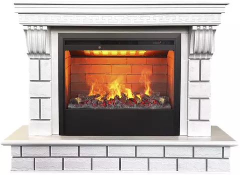 Электрокамин с широким очагом 3D Real-Flame