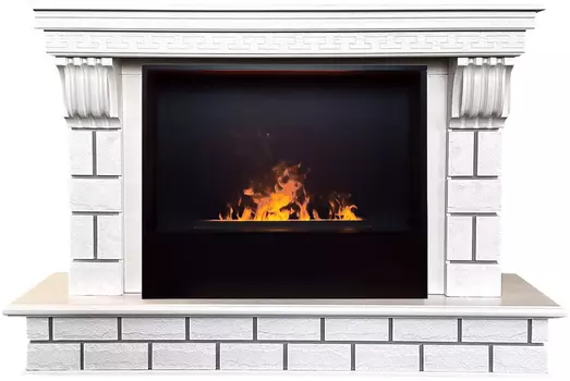 Электрокамин с широким очагом 3D Real-Flame