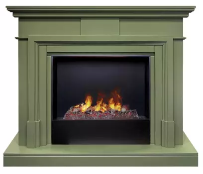 Электрокамин с широким очагом 3D Real-Flame