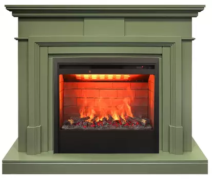 Электрокамин с широким очагом 3D Real-Flame