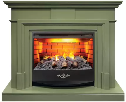 Электрокамин с широким очагом 3D Real-Flame