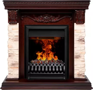 Электрокамин с широким очагом 3D Real-Flame