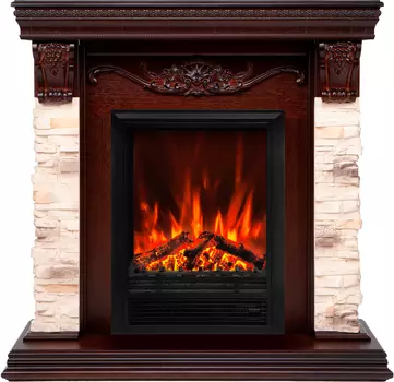 Электрокамин с широким очагом 3D Real-Flame