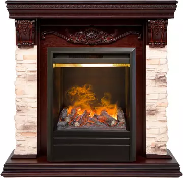 Электрокамин с широким очагом 3D Real-Flame