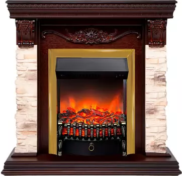 Электрокамин с широким очагом 3D Real-Flame