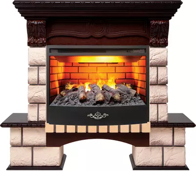 Электрокамин с широким очагом 3D Real-Flame