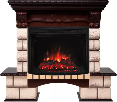 Электрокамин с широким очагом 3D Real-Flame