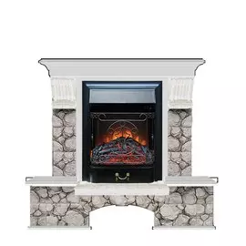 Каменный камин электрический с эффектом живого пламени Glenrich