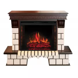 Классический электрокамин с эффектом живого огня и звуком Real-Flame