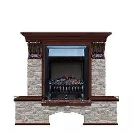 Красивый каменный камин с эффектом живого огня Glenrich