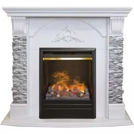 Пристенный электрокамин 3D с паром Real-Flame