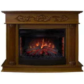 Электрокамин с широким очагом 2D Real-Flame