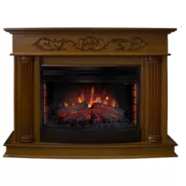 Электрокамин с широким очагом 2D Real-Flame