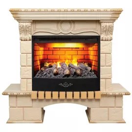 Электрокамин с широким очагом 3D Real-Flame